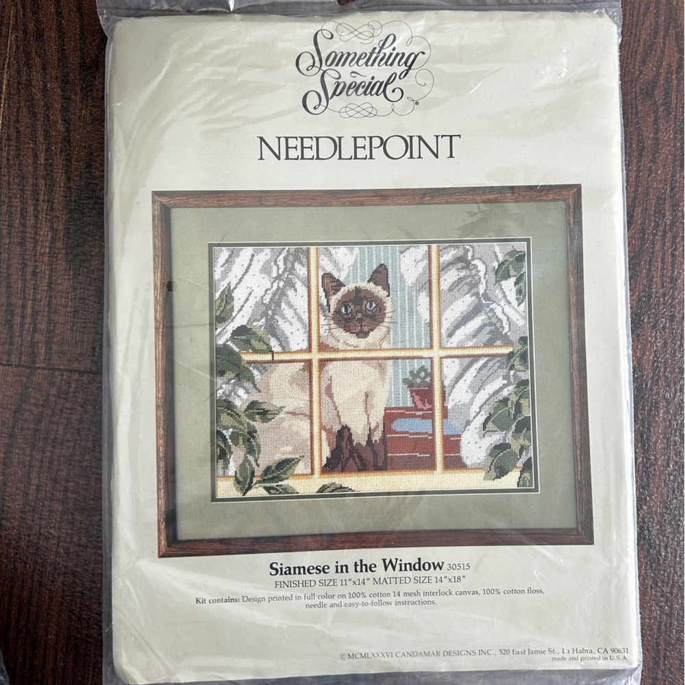 Something Special 'Siamese In The Window' Needlepoint Kit #30515 Sealed